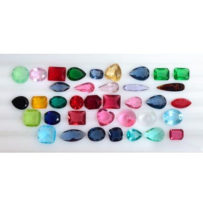 Mixed Natural Glass Loose Gemstones | Grade A+ (Natural Inclusions) | Hand Cut & Polished Gemstone Mix | Bulk Gemstone Lot for Jewelry Making, Craft, Healing (100 Carats)