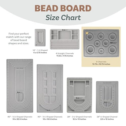 The Beadsmith Elements Bracelet & Anklet Design Bead Board - size: Bracelet Board - 9 Channel
