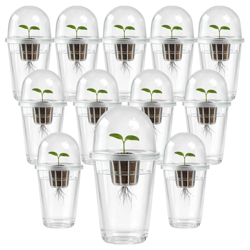 12 Pack 5in1 Seed Starter Cup Kit With Dome,Propagation Cups Self Watering