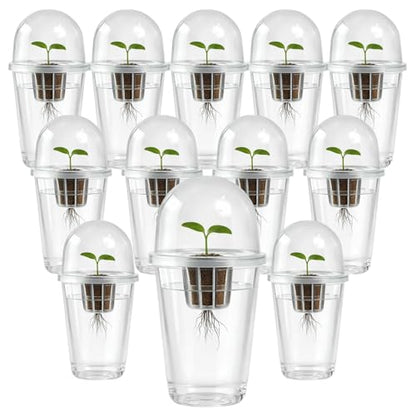 12 Pack 5in1 Seed Starter Cup Kit With Dome,Propagation Cups Self Watering