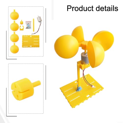 Wind Turbine Generator Kit With Brushless DC Motor And Tail For DIY Wind Power Learning, Educational Science Project ABS And Mental