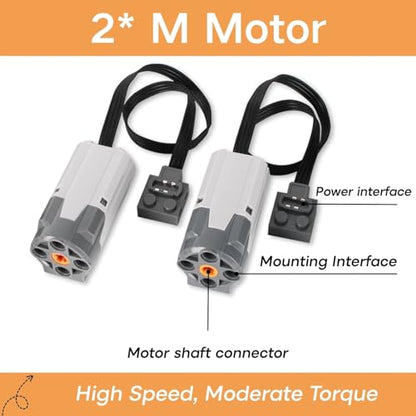 13‑in‑1 Building Blocks Motor Kit, Powerful Motor Set with Advanced Remote Control Functionality, Wide Compatibility with Most Stud-Based Construction Bricks