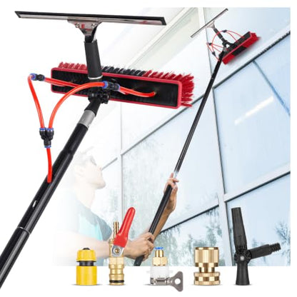 Solar Panel Cleaning Brush Kit Height Adjustable with 20m Hose