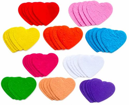 Handmade Thick Mulberry Paper Heart Embellishments 50 PCS, 2.75 x 3 Inch Colorful Hearts for Scrapbooking, Card Making, Junk Journal, Wedding, Valentine’s Day DIY Crafts - color: Heart Mixed Colors