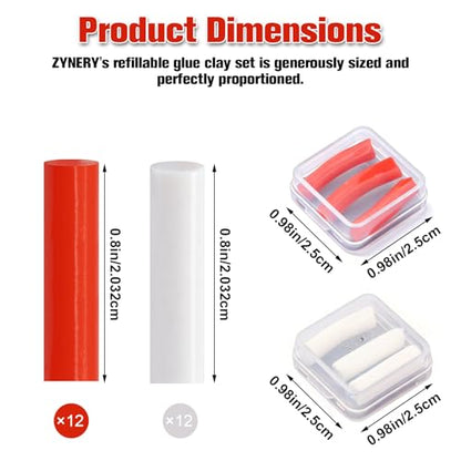 ZYNERY 24 Pcs Glue Clay Refills Paint Pen for Diamond Art Pen Tools, Diamond Refillable Paint Pens for Rhinestones, Gem Art Rhinestone Picker Tool for 5D Gem Painting (8 Boxes) - color: 24 Glue (8 boxes)