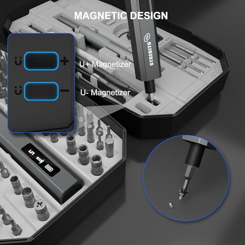 STREBITO 155 in 1 Electric Screwdriver Set, Electric Precision Screwdriver - color: Upgraded-grey