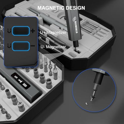 STREBITO 155 in 1 Electric Screwdriver Set, Electric Precision Screwdriver - color: Upgraded-grey