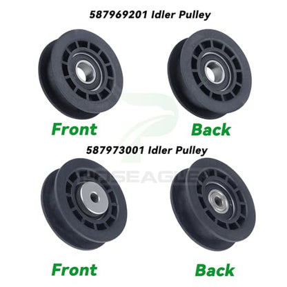 2 Pack 587973001 Pulley with 587969201 Pulley for Husqvarna LC221A - size: 2x587973001+1x587969201
