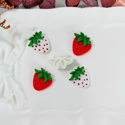 Xaekicr 2 Pcs Strawberry Polymer Clay Cutters Set – Cute Heart Clay Cutters & Texture Molds for Earrings Making, Clay Tools for DIY Polymer Clay Jewelry - color: G color