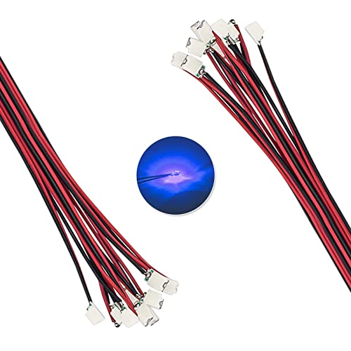 DiCUNO 20pcs Pre-Wired SMD 0805 Light Emitting Diodes, 6.3" Wire, Blue - color: Blue
