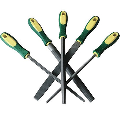 Metal File Set, 5-Piece, 8-inch,High Carbon Steel File,Work for Metal, Wood,Plastic - size: 8 inch Metal File