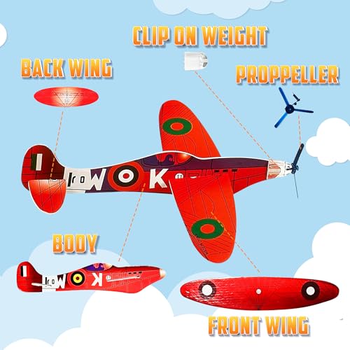8 Inch Foam Glider Planes (72-Pack) Bomber Airplane Party Favor Toys - size: 72 Pack