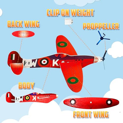 8 Inch Foam Glider Planes (72-Pack) Bomber Airplane Party Favor Toys - size: 72 Pack