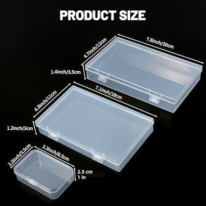 LJY 20 Clear Plastic Boxes, 3 Sizes for Hardware - color: Transparent, size: Mixed Sizes