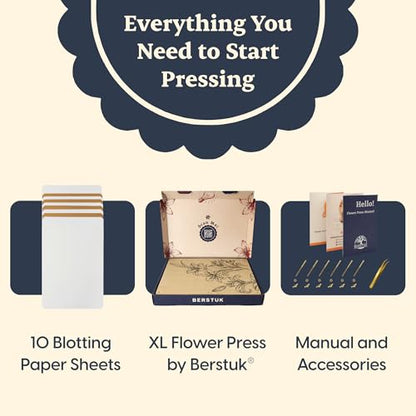Extra Large Flower Press Kit for Adults - 15" x 11.4" Wooden Flower Press - color: Beige, size: XL