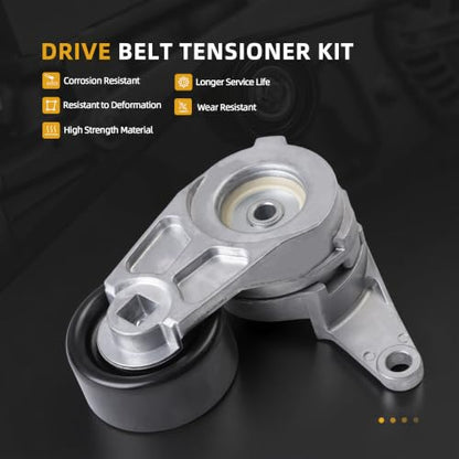 Serpentine Belt Tensioner Idler Pulley Kit #38397 36110 90K-38397A - size: 2004-2017 for Enclave/Traverse/Acadia