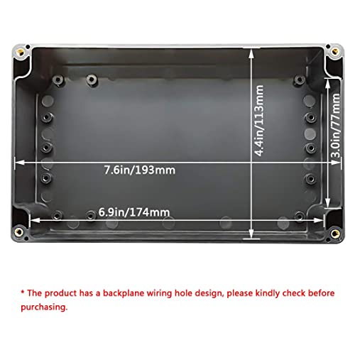 LeMotech ABS Plastic Electrical Project Case Power Junction Box, Project Box Black 7.87 x 4.72 x 2.95 inch (200 x 120 x 75 mm) - color: Black (1 pack), size: 7.87" x 4.72" x 2.95"