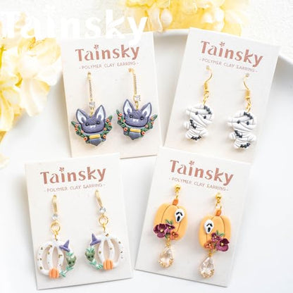 TAINSKY Micro Halloween Polymer Clay Cutters for Earrings Making, 8 Shapes for Fall Jewelry Mini Clay Cutters (A) - color: Micro-A