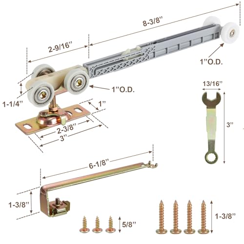 Sliding Pocket Door Single Direction Soft Close Rollers Kit - size: 1060-Single Direction Soft Operation