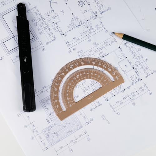 5 Pcs Metal Geometry Set, Math Drafting Ruler Kit- Aluminum Triangle Rulers, Protractor, 8 Inch and 6 Inch Drawing Ruler, Measuring Tool for School and Office (Metric and Inch, Gold) - color: Gold