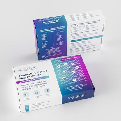 MineralBalance™ Hair Tissue Mineral Analysis (HTMA)—At-Home Test Kit for Fatigue, Anxiety, Sleep & Digestive Issues—Tests 21 Minerals & Heavy Metals Including Magnesium & Zinc—Full Lab Report Included