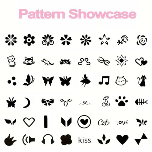 48 Pcs Nail Stamp Pen Set with 2 Ergonomic Handles & 48 Interchangeable Stamp Heads, Floral Butterfly Animal Patterns Nail Art Stamping Kit, Portable Storage Case Included, Design Tools for Women