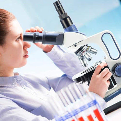 Swift SW350T Compound Trinocular Microscope,40X-2500X Magnification,Two-Layer Mechanical Stage,with 5.0 mp Camera and Software Windows/Mac Compatible and 5 PCS Prepared Slides and 5 PCS Blank Slides - style: SW350T-EC5R-5PBC