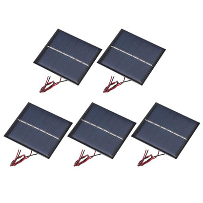 MECCANIXITY 5 Pcs 3V 0.45W 150mA Mini Solar Panels with 2 Cable - style: 3V 0.45W 150mA