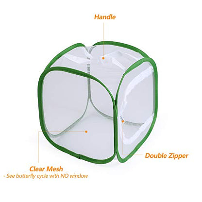 Butterfly Habitat Insect Cage Full Mesh, Small, 12 x 12 x 12 Inches - size: 12" x 12" x 12"