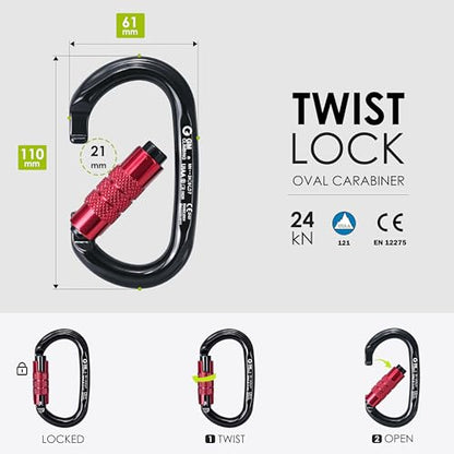 GM CLIMBING Micro Prusik Minding Pulley 25kN CE UIAA Certified 12mm Single Pulley Mobile Side Plates for Arborist Rigging Climbing Rescue - color: Pulley Kit | Red Pulley, Twist Lock