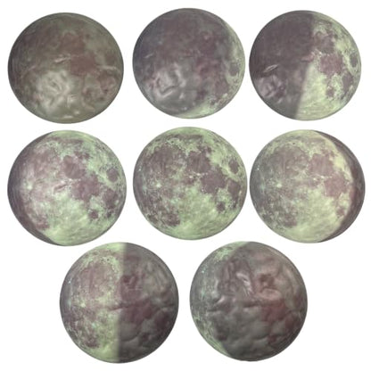 Phases of the Moon Kit with 8 Glow-in-the-Dark 3-D Moons and 67 Glow-in-the-Dark Adhesive Stars with Phases of the Moon Guidebook