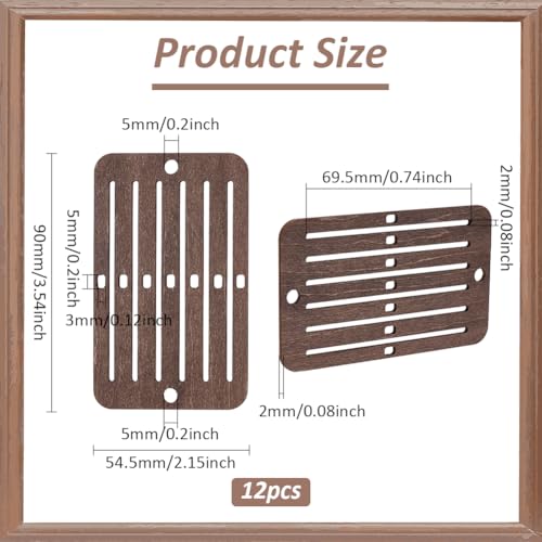 PH PandaHall 12PCS Mini Heddle Loom Wooden Weaving Heddle Loom Darning Loom Weaving Tools for Loom, Backstrap Weaving Loom Scarf Weaving Loom for Crafts Bracelet Bag Belt Strap Beginners Brown - color: Brown