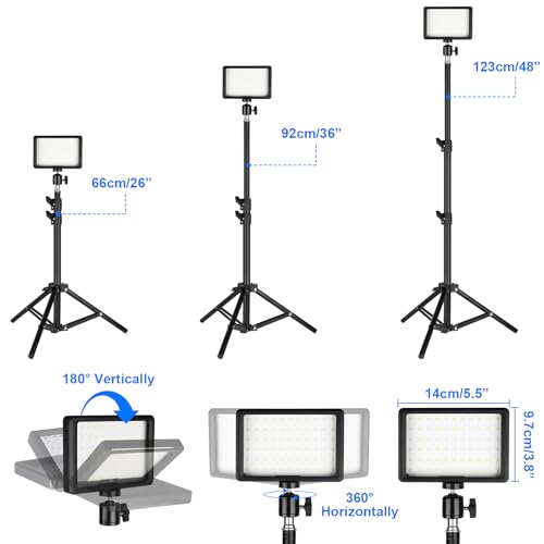 LED Photo Video Light 3-Pack,Dimmable 5600K USB LED Continuous Lighting Kit - size: 123cm 3-pack