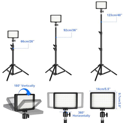 LED Photo Video Light 3-Pack,Dimmable 5600K USB LED Continuous Lighting Kit - size: 123cm 3-pack