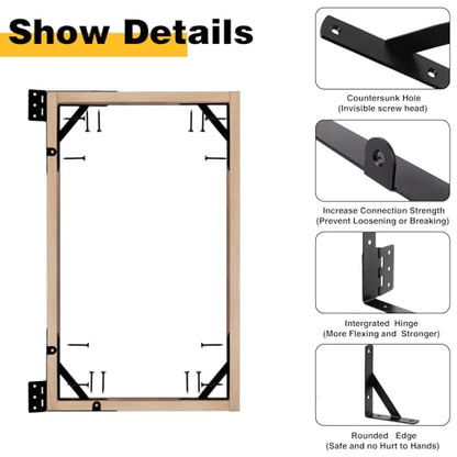 Anti Sag Gate Kit, 2 Set Gate Corner Brace Bracket,Heavy Duty No Sag Kit for Wooden Fence Gate with Self-Locking Gate Latch for Driveway, Corral Gates, Wood Windows - size: Double Gate kit