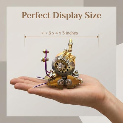Steampunk Snail 3D Metal Puzzle Mechanical Kits 140+ Pcs DIY Assembly Model 3-Star Difficulty STEM Premium Desktop Decor Christmas & Birthday Gift for Teens Men Adults (Snail-O) - style: Snail-O