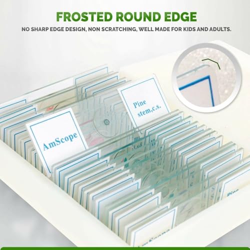AmScope PS25P Prepared Microscope Slides, Plastic Case, 25pc - color: White