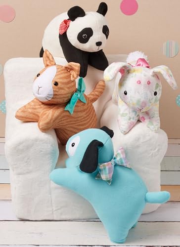 Simplicity SS3023OS Plush Bunny, Cat, Dog and Panda Sewing Pattern Packet by Elaine Heigl Designs, Design Code S3023, One Size, Multicolor