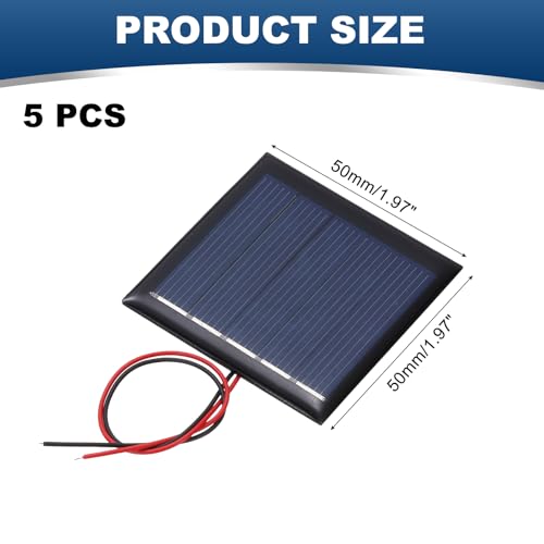 MECCANIXITY 5Pcs 2.5V 0.25W 100mA Mini Solar Panels with 2 Cable - style: 2.5V 0.25W 100mA