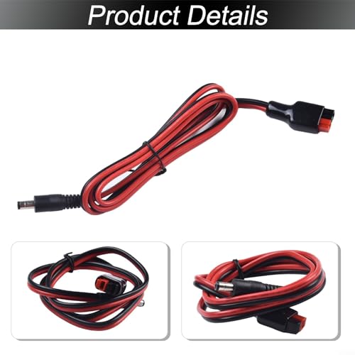 Solar to for Connector Adapter Cable, DC 5.5x2.5mm, 14AWG Wire for Solar Panel Power Pole 15/30/45A, 1m Length