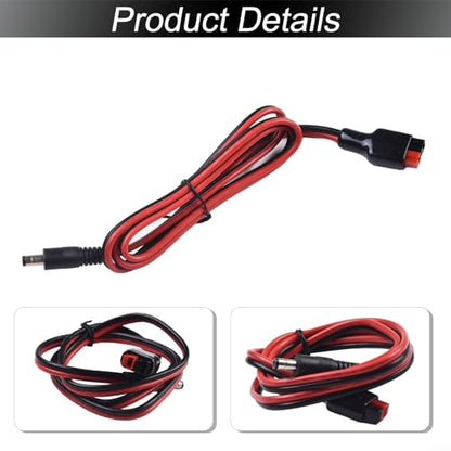 Solar to for Connector Adapter Cable, DC 5.5x2.5mm, 14AWG Wire for Solar Panel Power Pole 15/30/45A, 1m Length