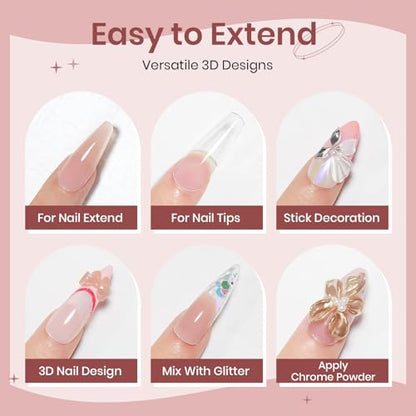 Clear and Nude Solid Builder Gel for Nails Extension 3D Hard Gel - color: Clear and Dark Nude