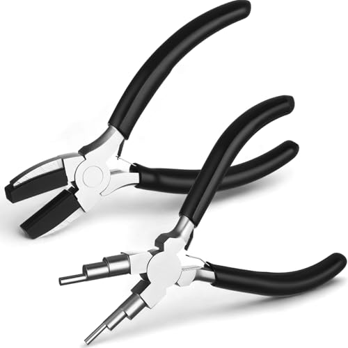 Mudder 2 Pcs Jewelry Making Tool 6 in 1 Bail Making Plier,Black - color: Black