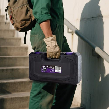 CARTMAN Complete Household Tool Set, Purple Hand Kit With Storage Case - color: Purple&Black