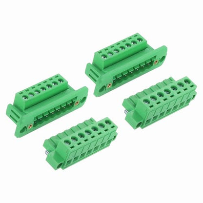 MECCANIXITY 2Set 7-Pin 5.08mm Pitch Pluggable Screw Terminal Block Connectors, PA66 300V 10A Through-Wall PCB Terminal with Panel Solderless Wiring Connectors 26-10AWG for Electronic - style: 7-Pin