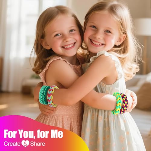 IQBOX 1000 PCS Fabric Loom Bands Refill Pack for Bracelet Making Kit - color: rainbow rubber band bracelet kit