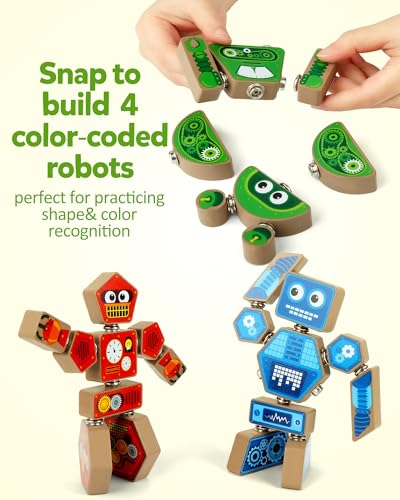 Coogam Snap Together Robot Builders for Toddlers