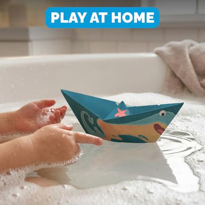 WOYS Floating Origami Boats | Marine Set | Waterproof Premium Reusable Paper | Screen-Free DIY Arts & Crafts Activity & Gift | 5 Sheets | Bath, Pool & Indoor Play - color: MARINE