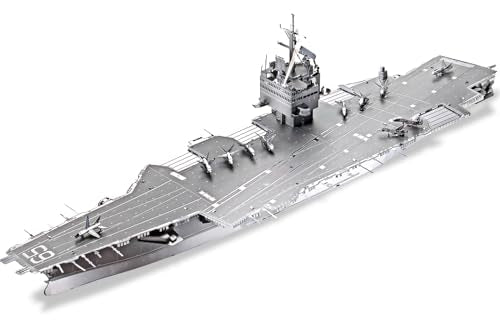Piececool 3D Metal Puzzles for Adults, USS Enterprise CVN-65 Battleship Model Building Kits, DIY 3D Metal Puzzle Aircraft Carrier Toy for Adults, Great Gifts Idea, 130 Pcs - color: USS Enterprise