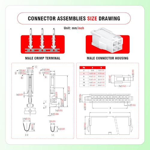300 Pieces / 30 Sets Automotive Wire Connector 4.2mm 4-Pin Kit - size: 4-Pin, style: 4.2mm Connector